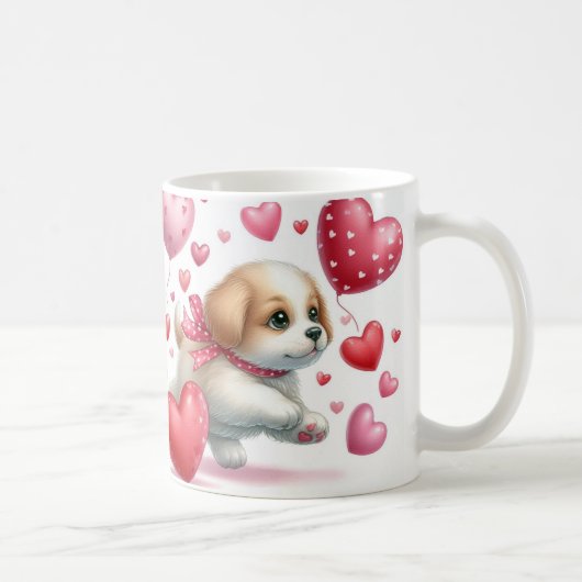 Mug Amour de chiots pour la Saint-Valentin (Droite)