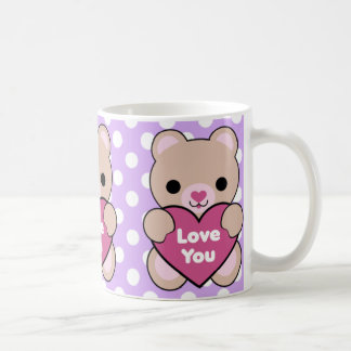 Mug Amour de coeur d'ours de Kawaii que vous attaquez