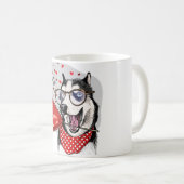 Mug Amour de diffusion de chien de traîneau, chien de (Devant droit)