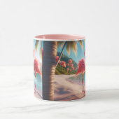 Mug Amour de Flamant Rose Plage Tropicale Soleil (Centre)
