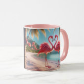 Mug Amour de Flamant Rose Plage Tropicale Soleil (Devant droit)
