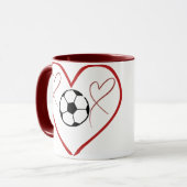 Mug Amour de foot coeur (Devant gauche)