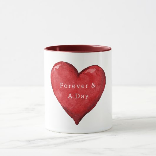 Mug Amour de la Saint-Valentin cœur pour toujours et u (Centre)