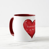 Mug Amour de la Saint-Valentin cœur pour toujours et u (Devant gauche)