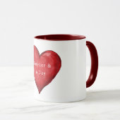 Mug Amour de la Saint-Valentin cœur pour toujours et u (Devant droit)