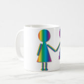 Mug Amour de lesbienne d'arc-en-ciel (Devant gauche)