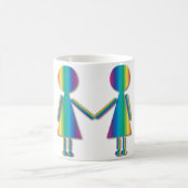 Mug Amour de lesbienne d'arc-en-ciel (Centre)