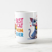 Mug Amour de Maman Chat Avec Fleurs Et Cœurs 🐱 (Centre)