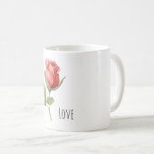 Mug Amour de Rose Rouge Romantique (Devant droit)