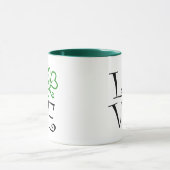 Mug Amour de shamrock - noir et vert (Centre)