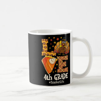 Mug Amour de Thanksgiving Enseignant de 4e année Dinde