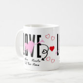 Mug Amour Deux Coeurs, Une Maison (Devant gauche)