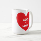 Mug Amour Dieu est amour Coeur rouge (Devant droit)