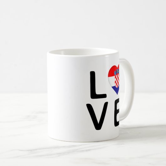 Mug Amour - Drapeau Croatie (Devant droit)