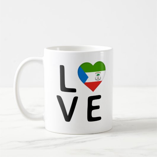 Mug Amour - Drapeau de Guinée équatoriale (Gauche)