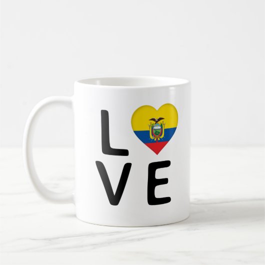 Mug Amour - Drapeau de l'Équateur (Gauche)