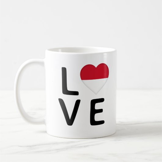 Mug Amour - Drapeau Monaco (Gauche)