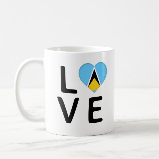 Mug Amour - Drapeau Sainte-Lucie (Gauche)