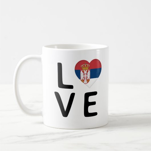 Mug Amour - Drapeau Serbie (Gauche)