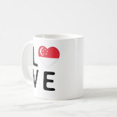 Mug Amour - Drapeau Singapour (Devant gauche)