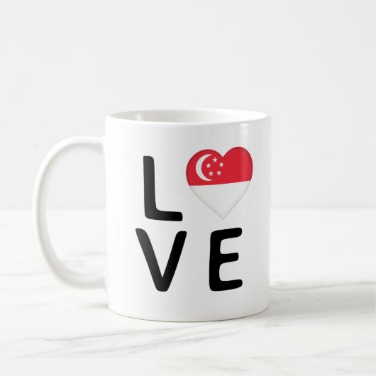 Mug Amour - Drapeau Singapour (Gauche)