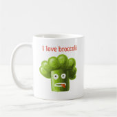 Mug Amour drôle de brocoli de bande dessinée (Gauche)