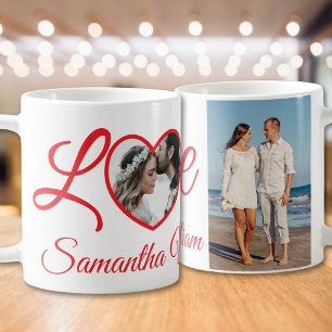Mug amour du coeur cadeau personnalisé de la Saint-Val