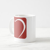 Mug amour du coeur, (personnalisation) ajouter nom, te (Devant gauche)