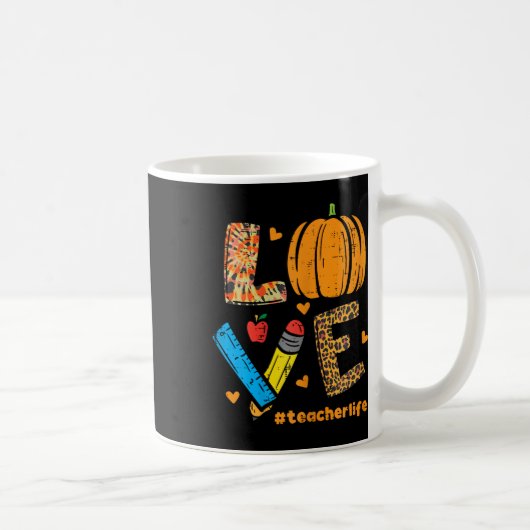 Mug Amour Enseignant Citrouille Leopard Automne Automn (Droite)