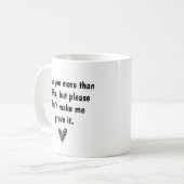 Mug amour et café, mariage drôle citations simples (Devant gauche)