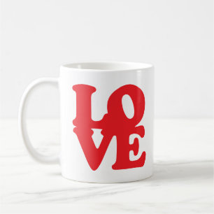 Mug Amour et coeur rouge Romantique Valentine tendance