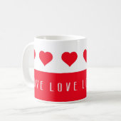 Mug Amour et Coeurs rouges Saint Valentin (Devant gauche)