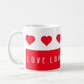 Mug Amour et Coeurs rouges Saint Valentin (Gauche)
