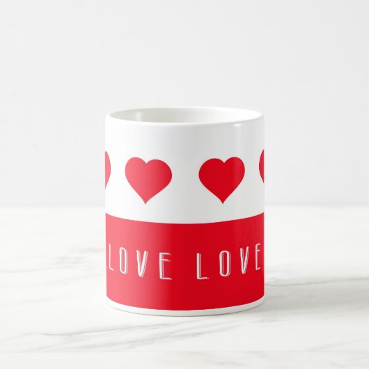 Mug Amour et Coeurs rouges Saint Valentin (Centre)