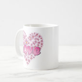 Mug Amour et marguerites roses (Devant gauche)