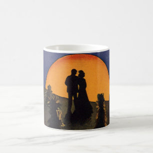 Mug Amour et Romance Vintage, Baiser sous la Lune de l