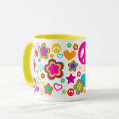 Mug Amour et tout de paix Girly (Devant gauche)