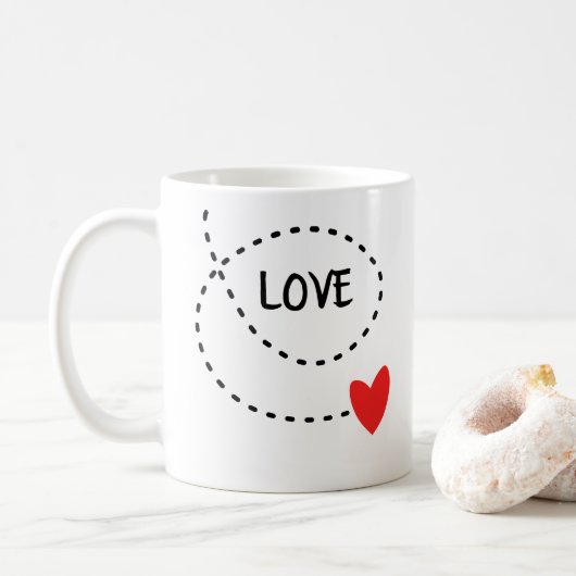 Mug Amour Et Un Cœur Rouge (Avec donut)