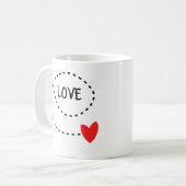 Mug Amour Et Un Cœur Rouge (Devant gauche)