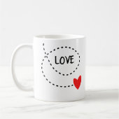 Mug Amour Et Un Cœur Rouge (Gauche)