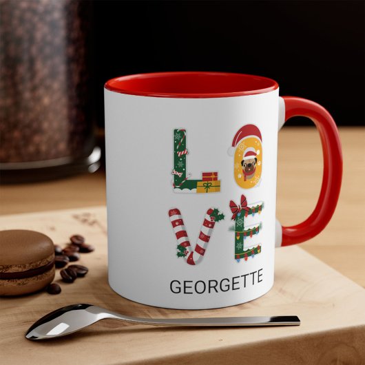 Mug AMOUR Fêtes de Noël personnalisées mignonette Chio