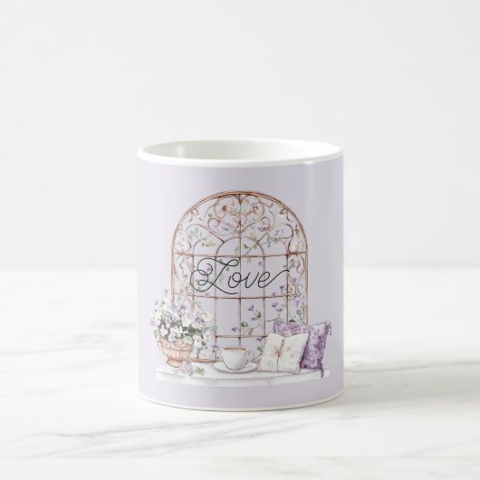 Mug Amour Floral Lavande Doré (Centre)