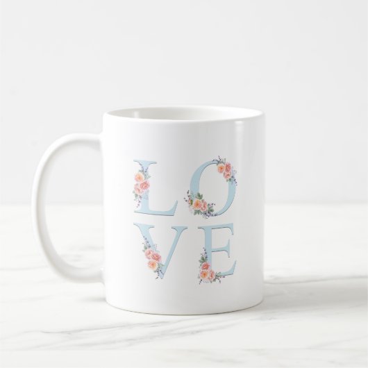 Mug Amour floral romantique en fleurs (Gauche)