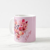 Mug Amour Fluttering | Coeur floral | Saint Valentin (Devant gauche)