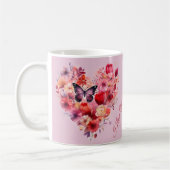 Mug Amour Fluttering | Coeur floral | Saint Valentin (Gauche)