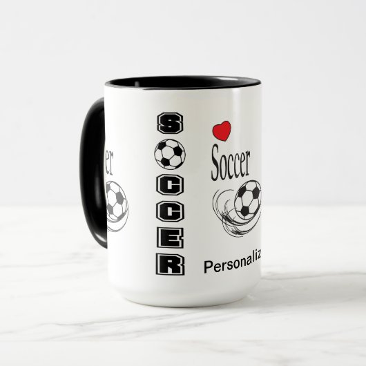 Mug Amour ⚽ Football - Personnaliser (Devant gauche)