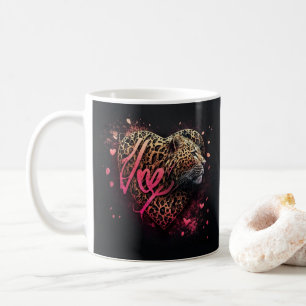 Mug Amour graffiti art cœur léopard