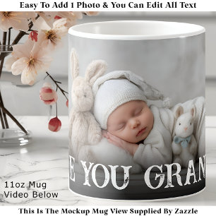 Mug Amour gras personnalisé pour grand-père, une photo