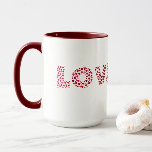 Mug Amour Heureuse Sainte-Valentin (Avec donut)