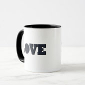 Mug Amour jeu de basket avec balle bleue (Devant gauche)